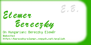 elemer bereczky business card