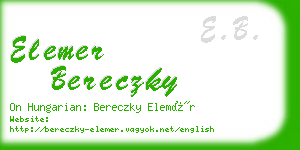elemer bereczky business card